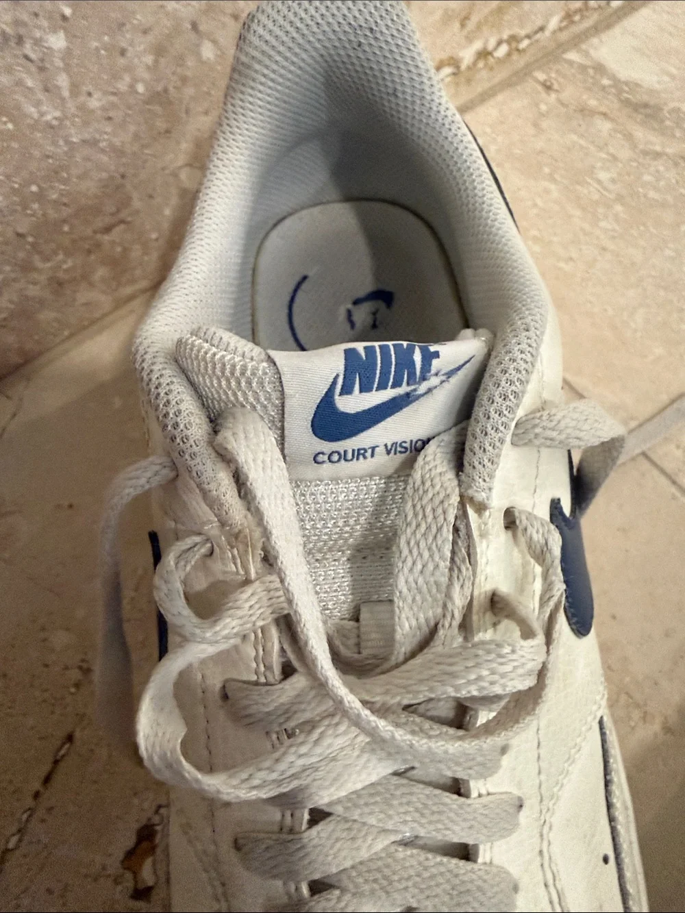 Nike Court Vision Alta Platform Sneakers with Navy Swoosh
